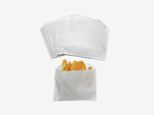 Bolsa antigrasa blanca para papas fritas