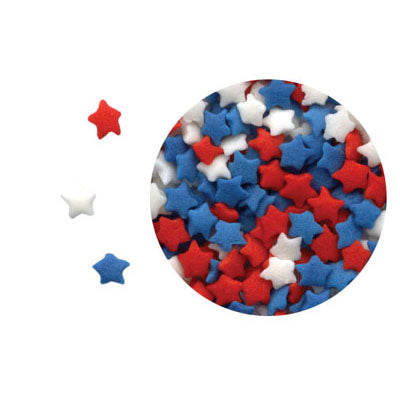 Confetti mini de estrellas rojo,blanco y azul 8onz