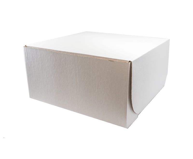 Caja baja blanca para dulce sin ventana (disponible en 12 tamaños)