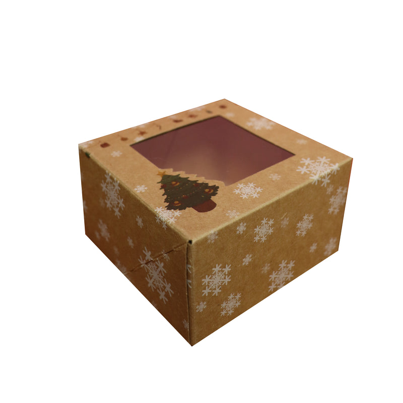 Caja kraft de navidad 10 x 10 x 6cm