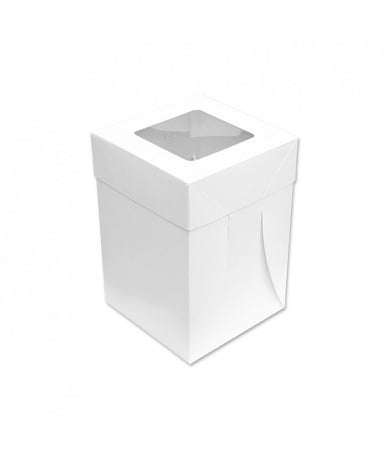 Caja blanca alta con ventana 6 x 6 x 8"