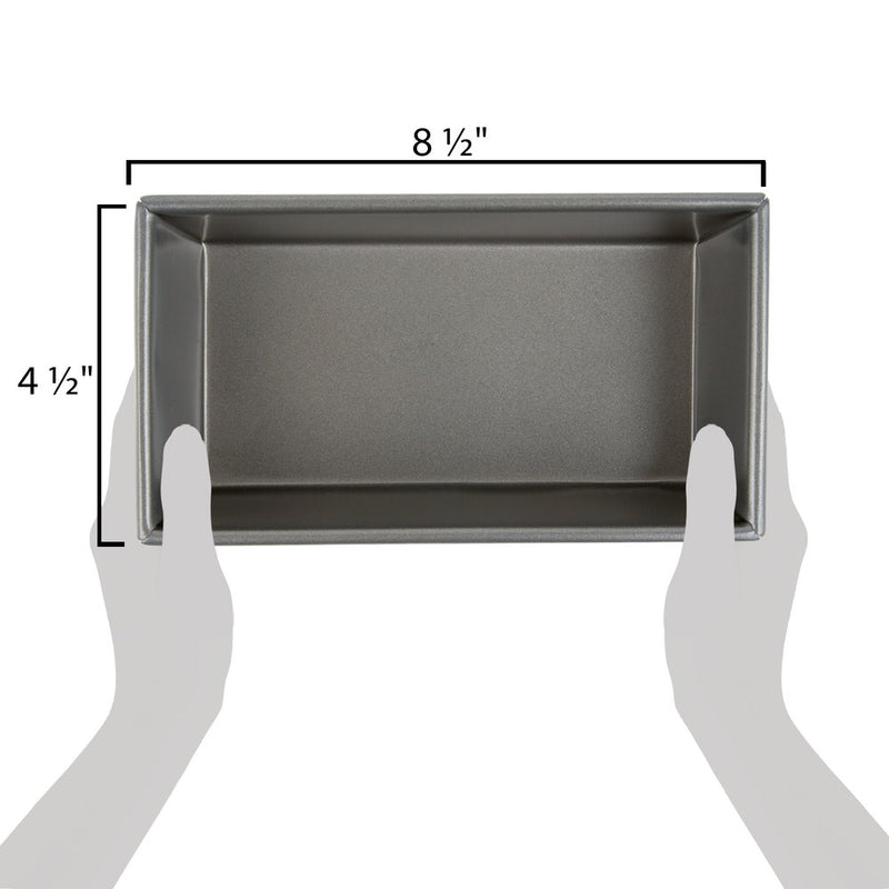 Molde de acero aluminizado rectangular para pan 8.5 x 4.5 x 2 3/4"