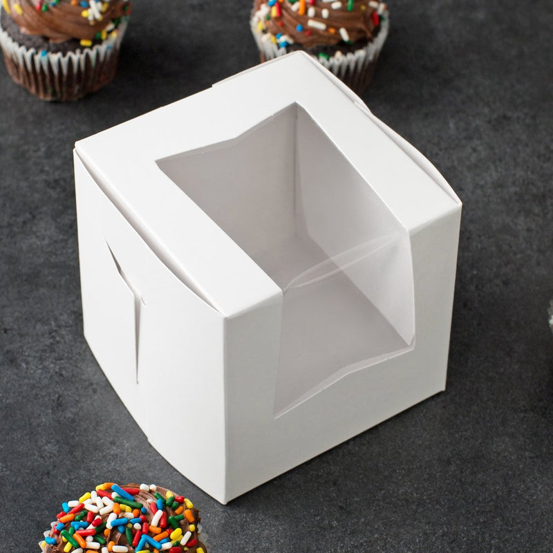 Caja para cupcake con ventana 4 x 4 x 4