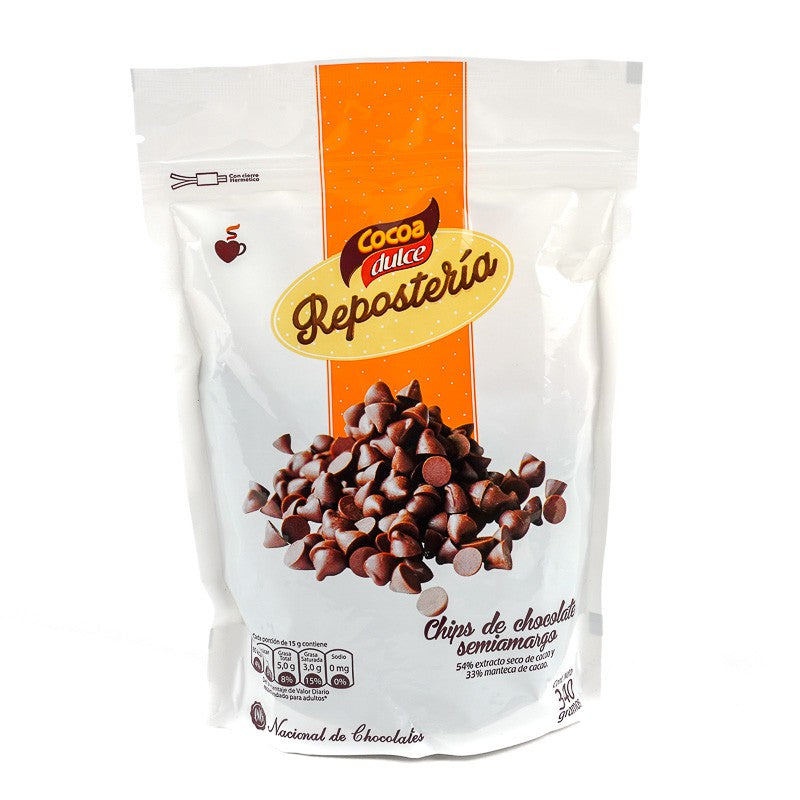 Chips de chocolate semiamargo 340gr Cocoa Dulce®