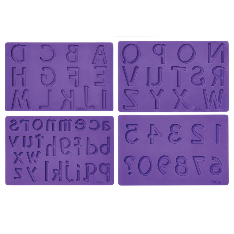 Molde de Silicona Letras y números (4 piezas)