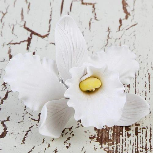 Flor decorativa Orquídea Cattleya de pasta de goma