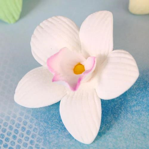 Flor decorativa mini orquídea de pasta de goma