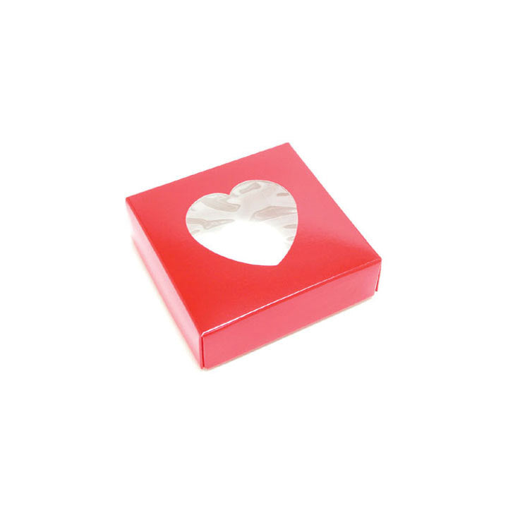 Caja roja con ventana de corazón (disponible en 2 tamaños)