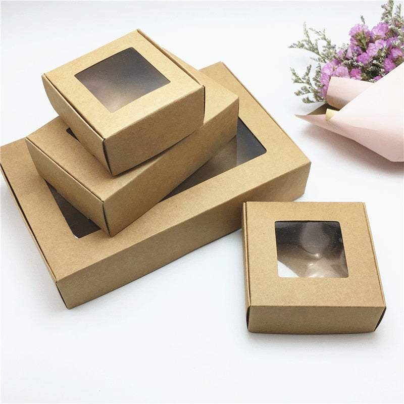 Caja kraft con ventana (disponible en 5 tamaños)