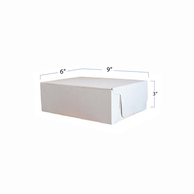 Caja baja blanca para empanadas sin ventana (disponible en 2 tamaños)